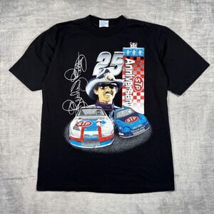 Richard Petty Shirt Mens Large Black Vintage 25th Anniversary STP NASCAR Racing